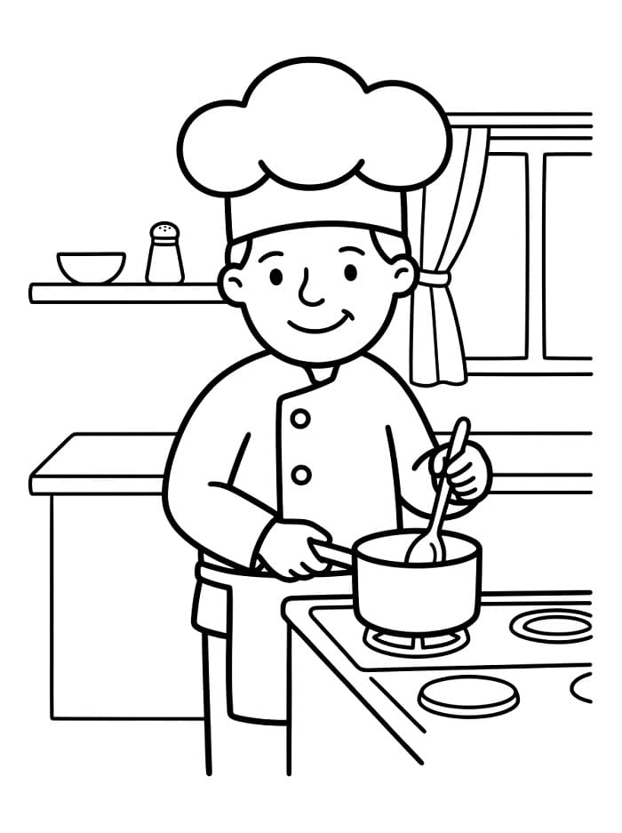 Målarbild Enkel kock