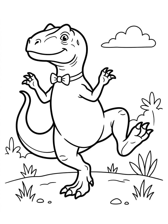 Målarbild Fin Allosaurus