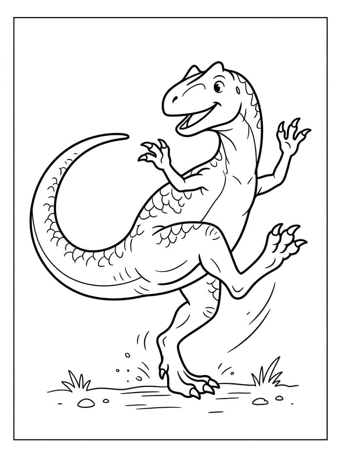 Målarbild Glad Allosaurus