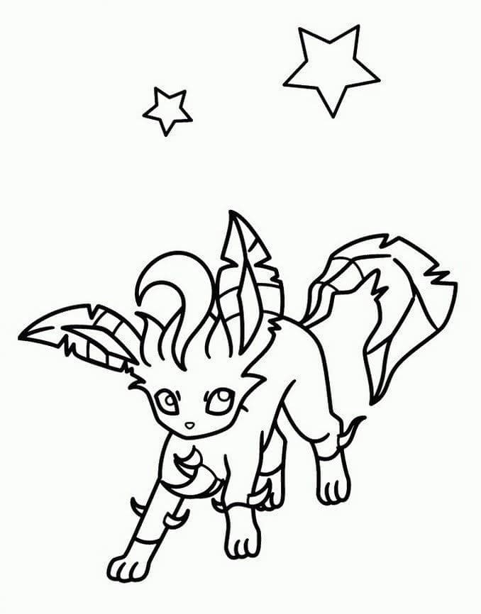 Målarbild Glad Leafeon