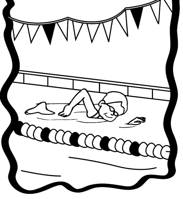 Målarbild Gratis Simning för Barn