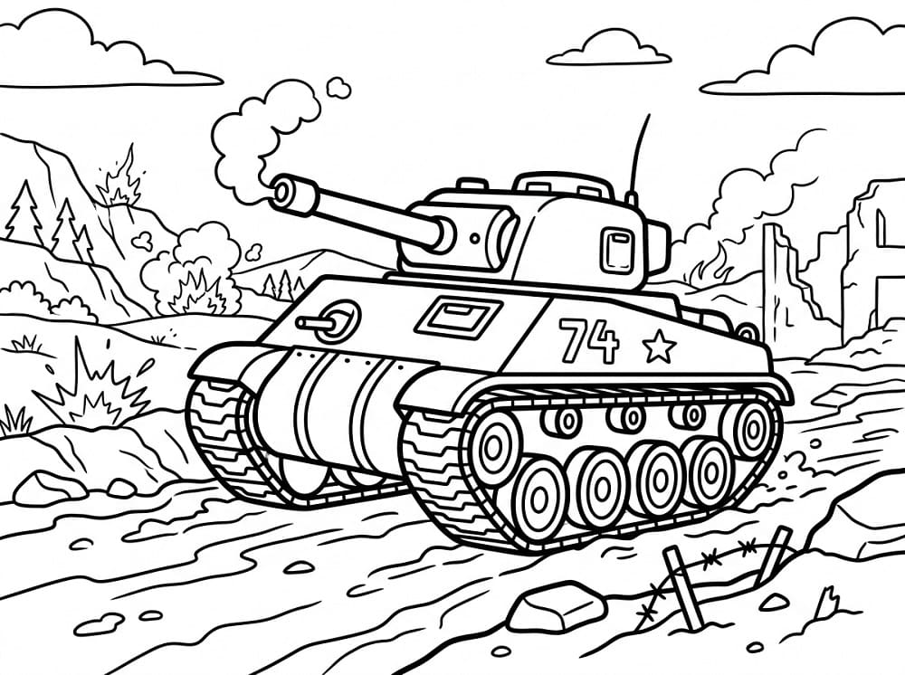 Målarbild Gratis stridsvagn