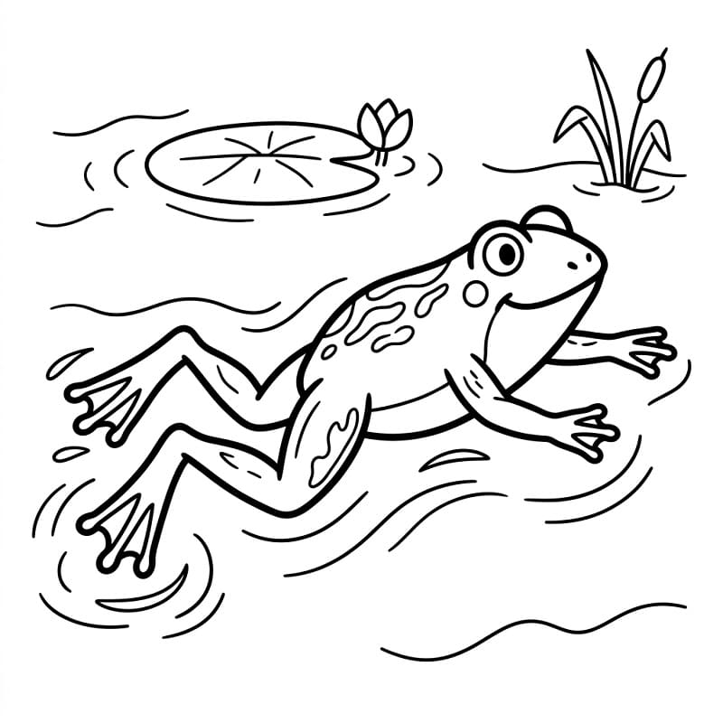 Målarbild Grodan simmar