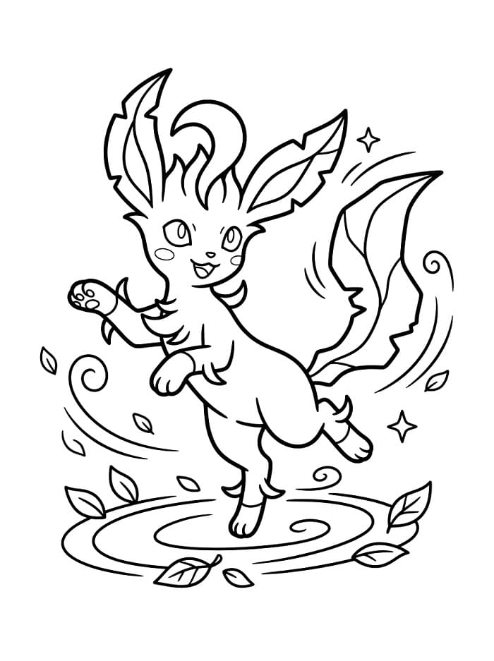 Målarbild Härlig Leafeon