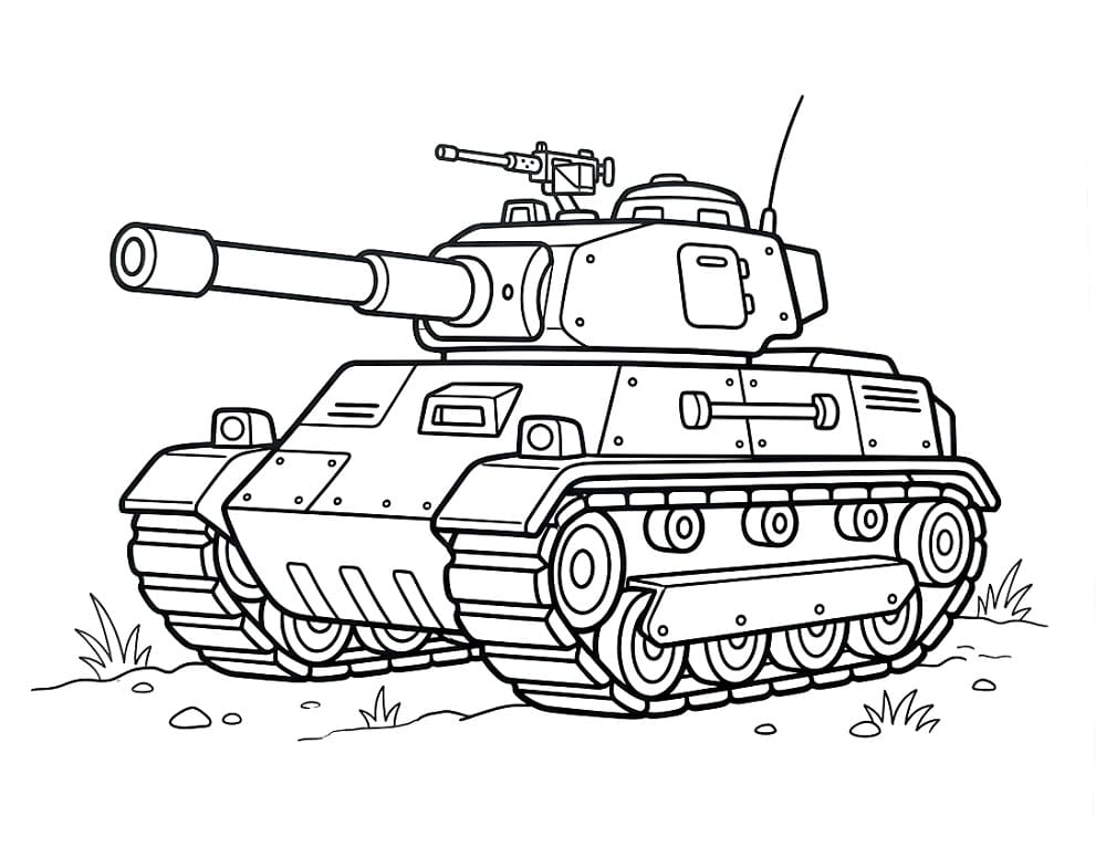 Målarbild Imponerande stridsvagn