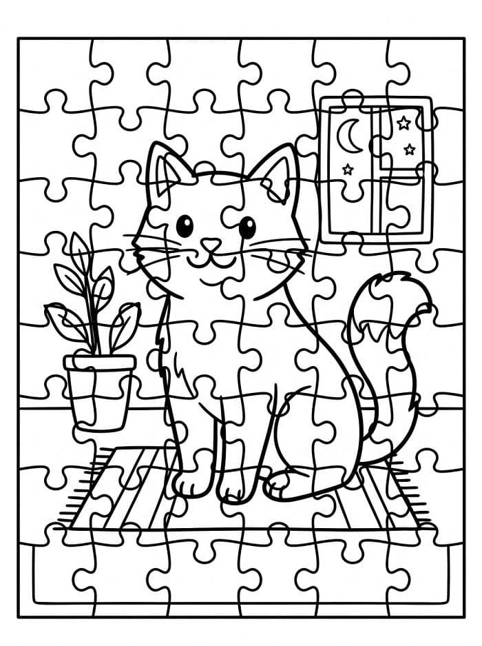 Målarbild Katt Pussel