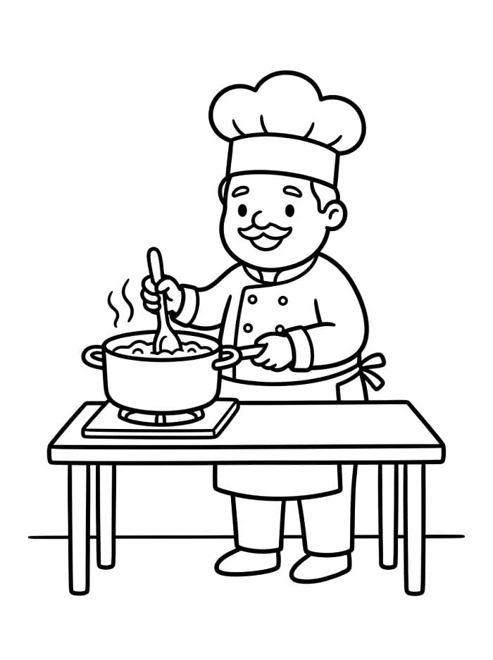 Målarbild Kock i köket