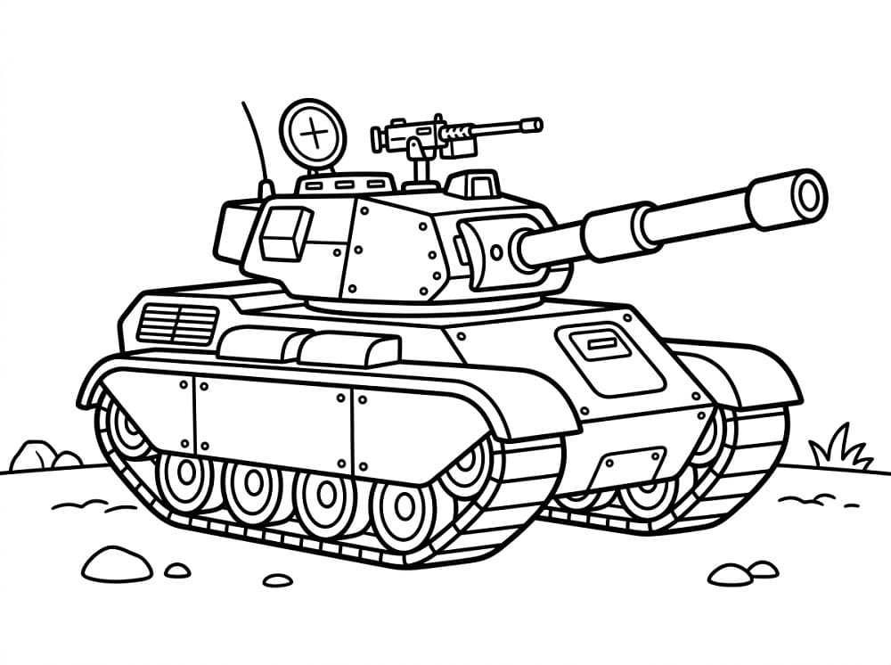 Målarbild Krigsstridsvagn