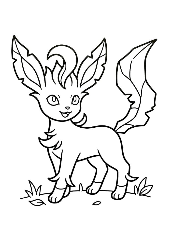 Målarbild Leafeon Pokémon