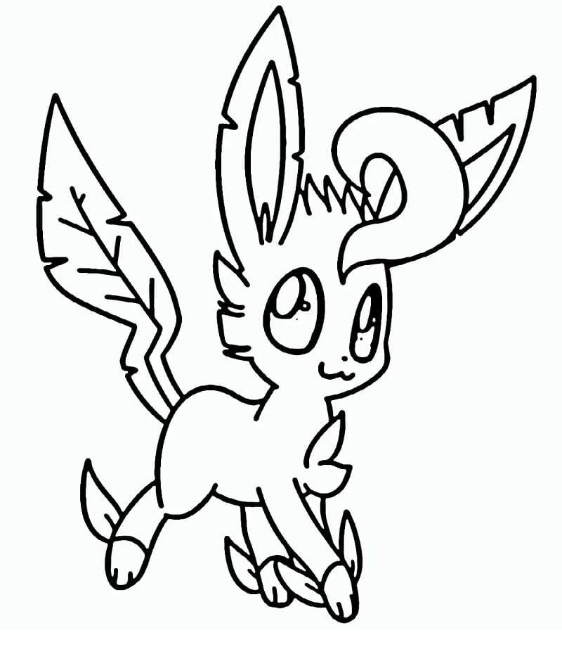 Målarbild Leafeon för barn