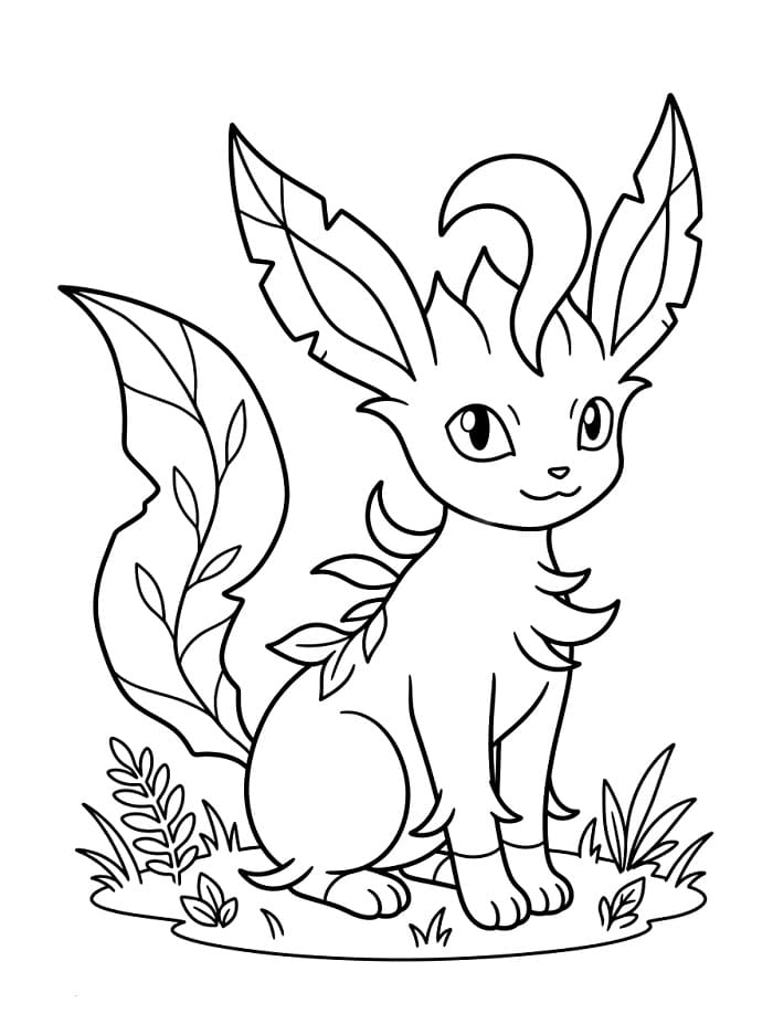 Målarbild Leafeon från Pokémon