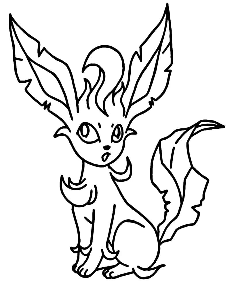 Målarbild Leafeon gratis för barn