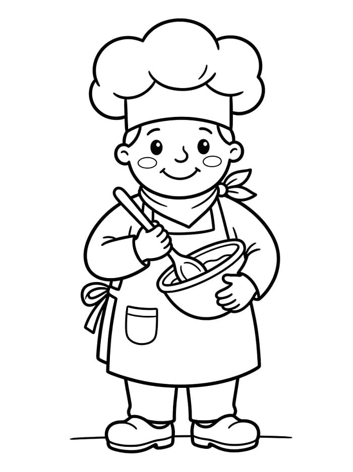 Målarbild Leende kock