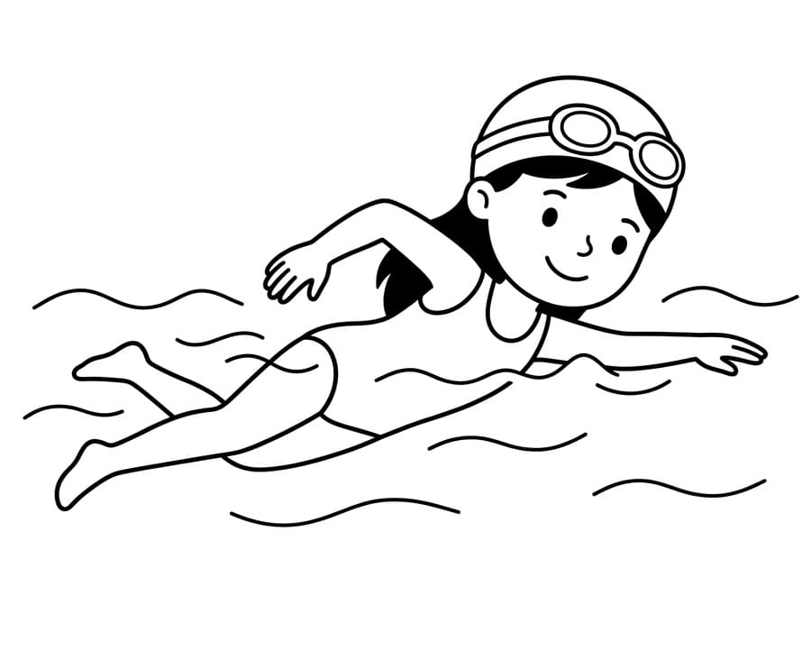 Målarbild Liten simflicka