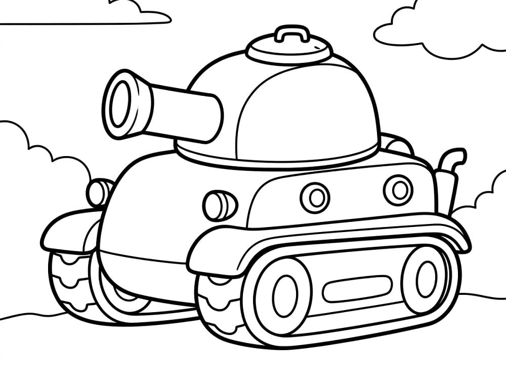 Målarbild Liten stridsvagn