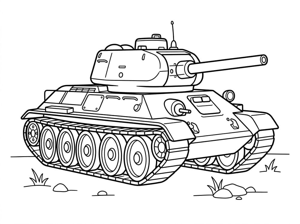 Målarbild Militär stridsvagn