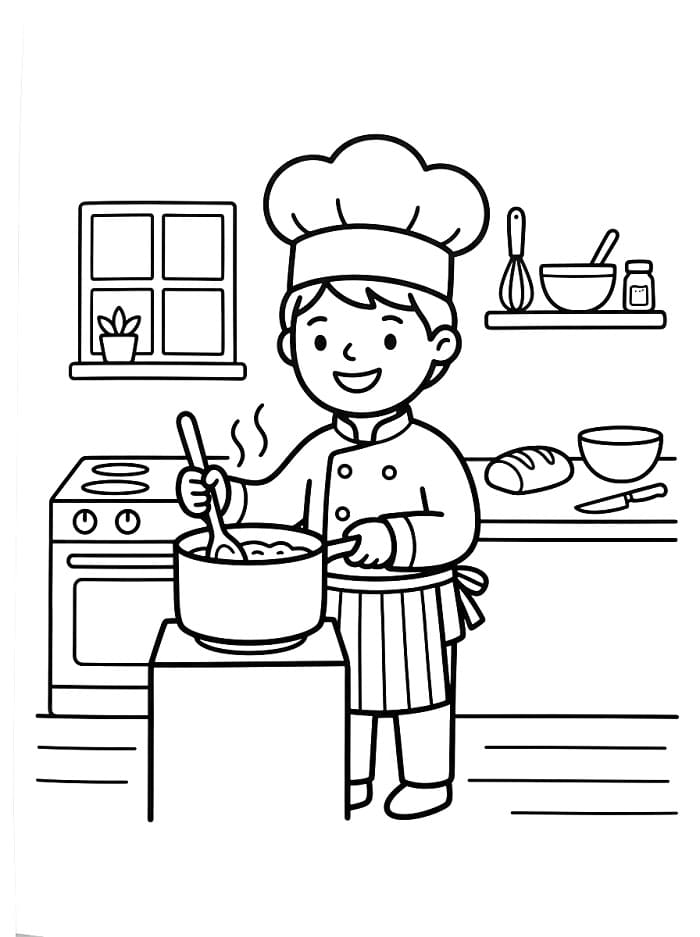 Målarbild Pojkkock