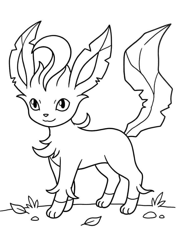 Målarbild Pokémon-figuren Leafeon