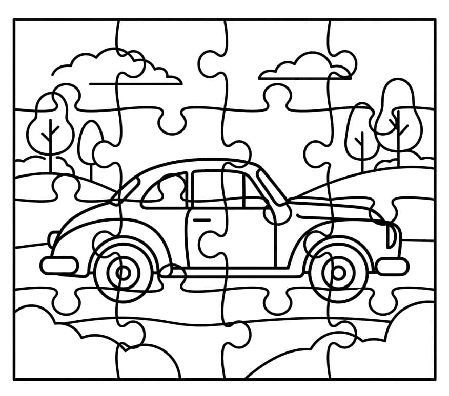 Målarbild Pussel Bil