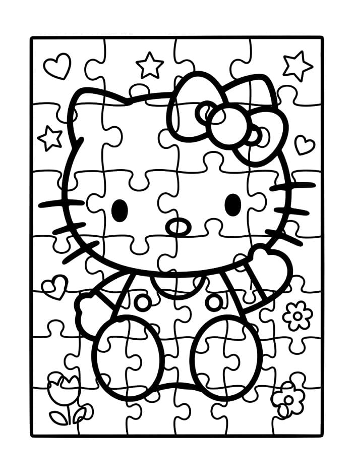Målarbild Pussel Hello Kitty
