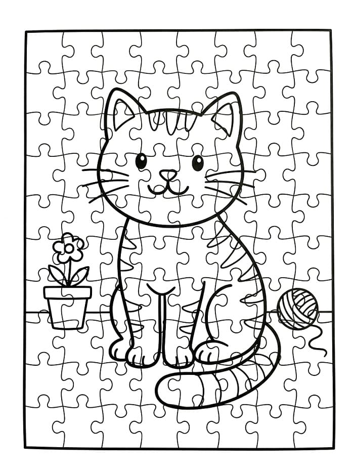 Målarbild Pussel Katt