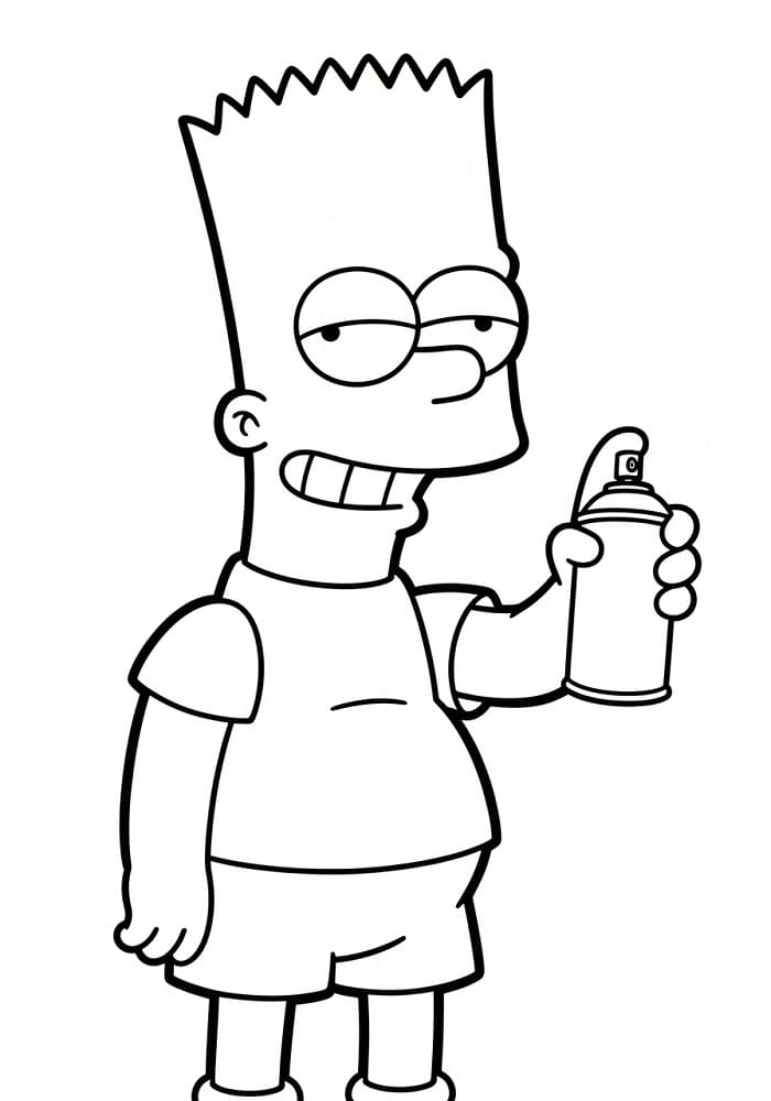 Målarbild Rolig Bart Simpson