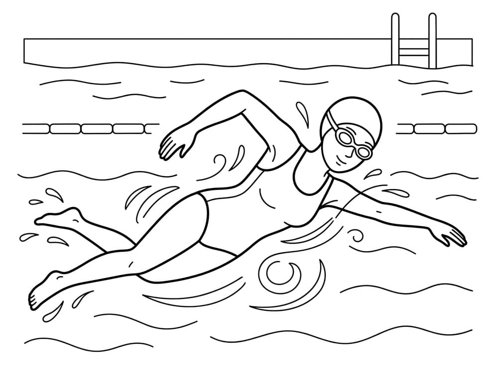 Målarbild Simning Gratis