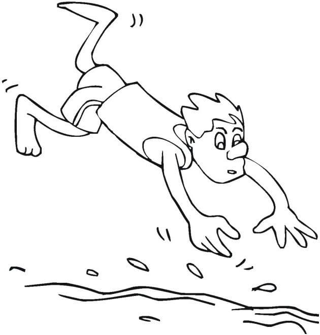 Målarbild Simning för 6-åriga barn