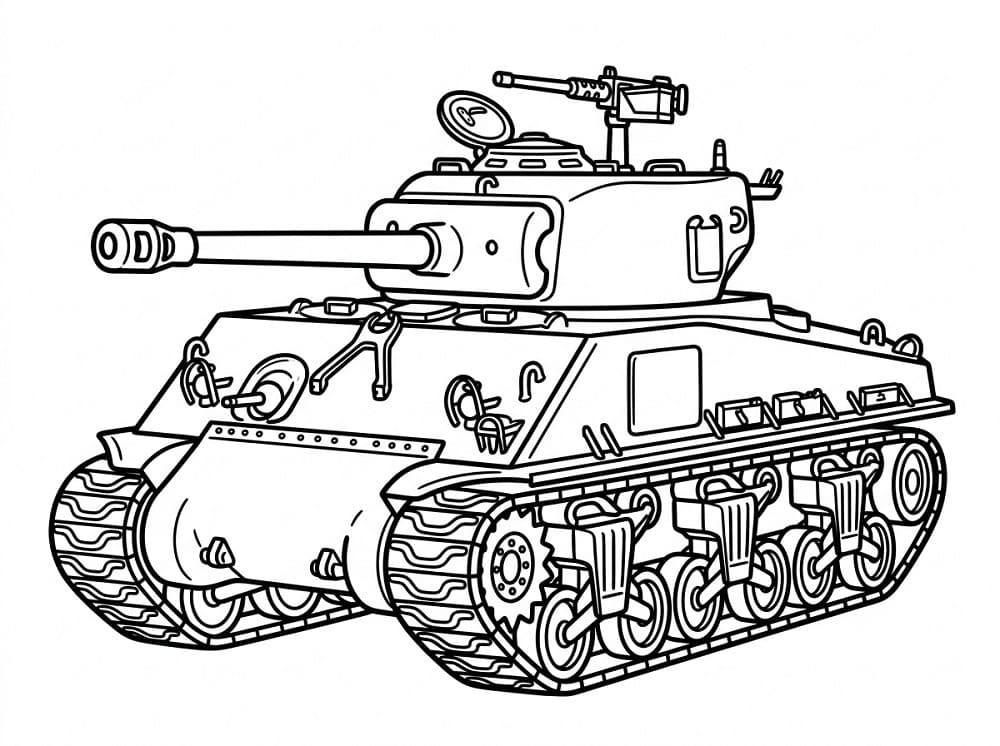 Målarbild Skriv ut stridsvagn