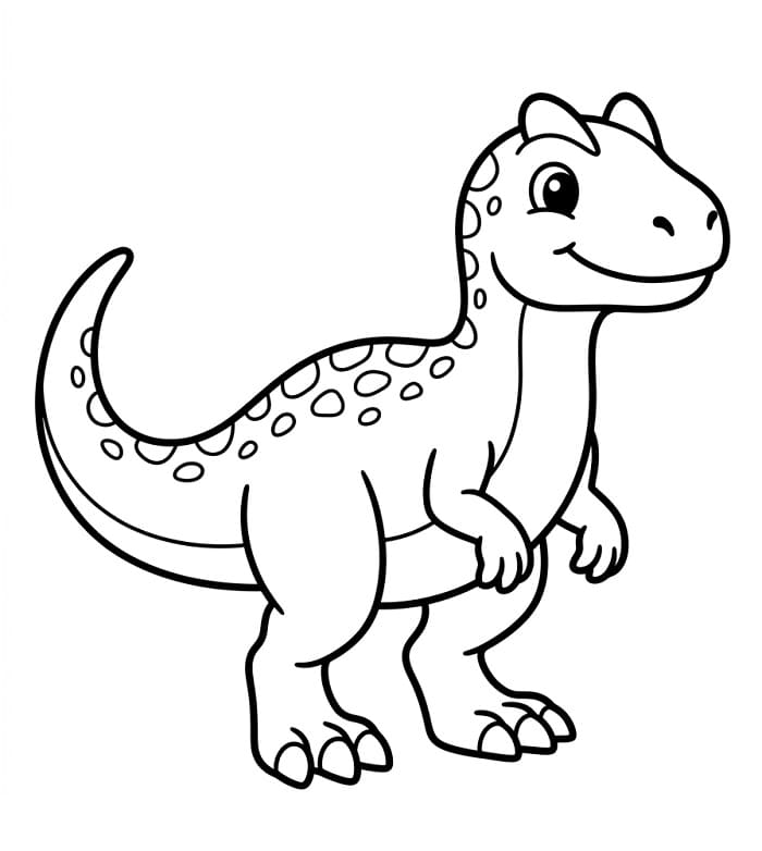 Målarbild Söt Allosaurus