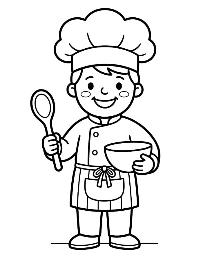 Målarbild Söt kock