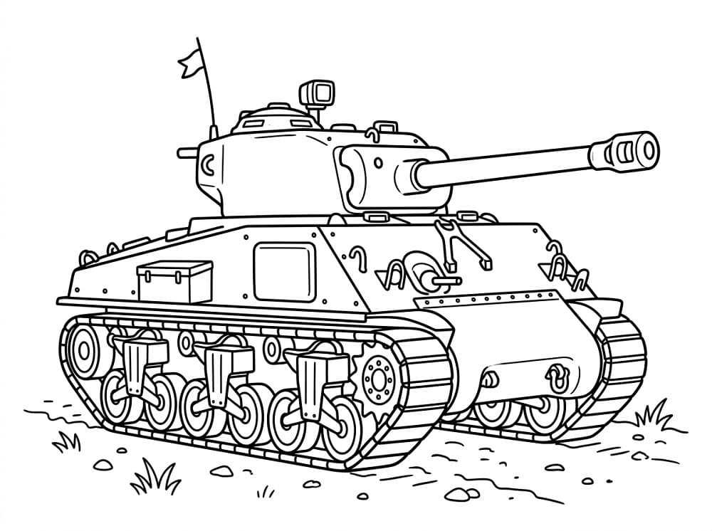 Målarbild Stridsvagn för barn