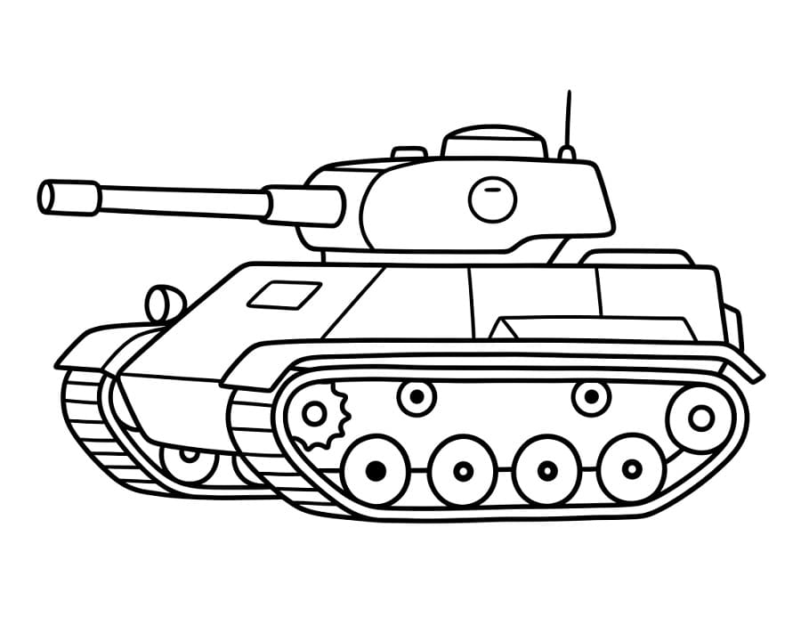 Målarbild Stridsvagn gratis