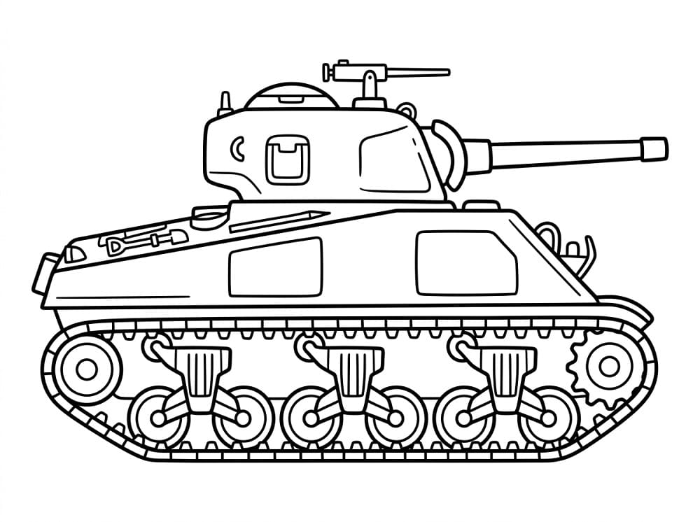 Målarbild Stridsvagn utskrivbar