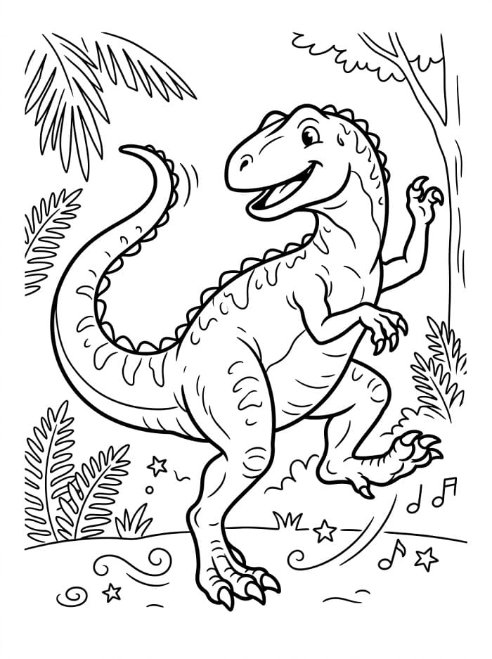 Målarbild Tecknad Allosaurus