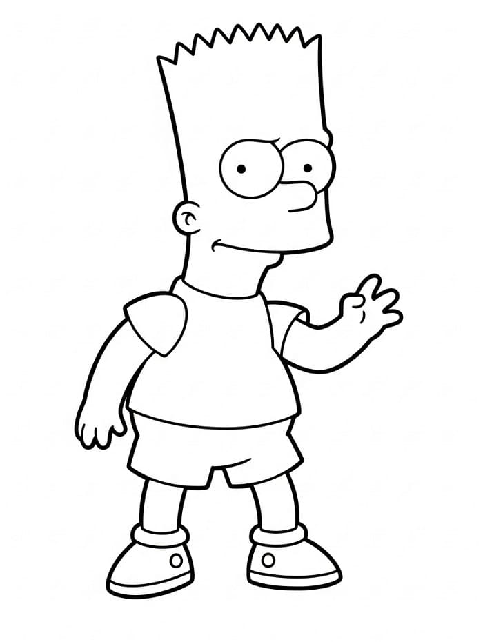 Målarbild Tecknad Bart Simpson