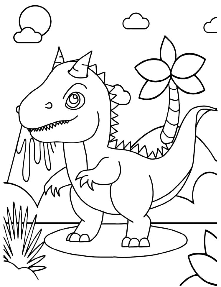 Målarbild Tecknad Carnotaurus