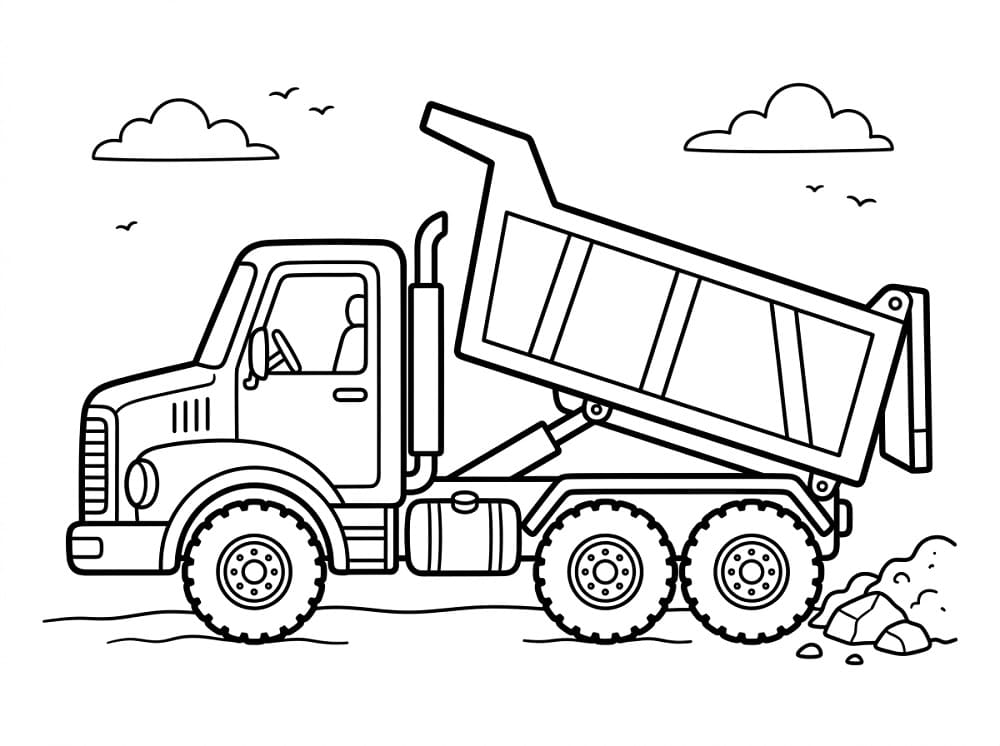 Målarbild Tippbil Gratis för Barn