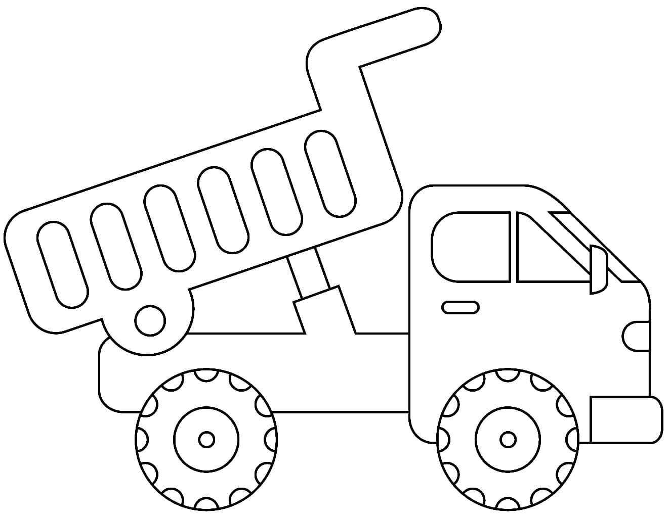 Målarbild Tippbil för 5-åriga barn