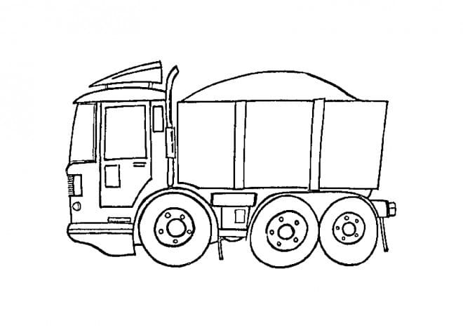 Målarbild Tippbil på väg