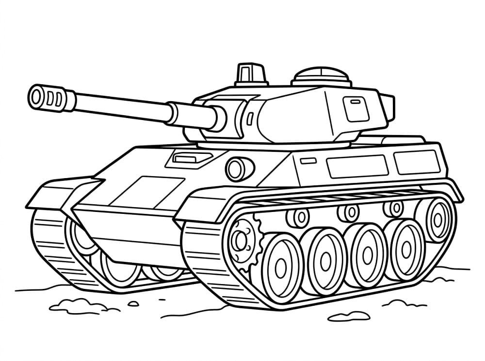 Målarbild Trevlig stridsvagn