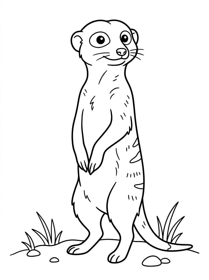 Målarbild En enkel surikat