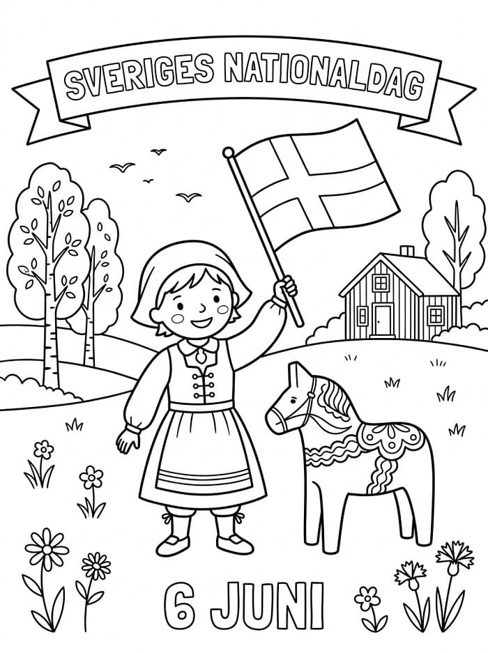 Målarbilder Sveriges Nationaldag
