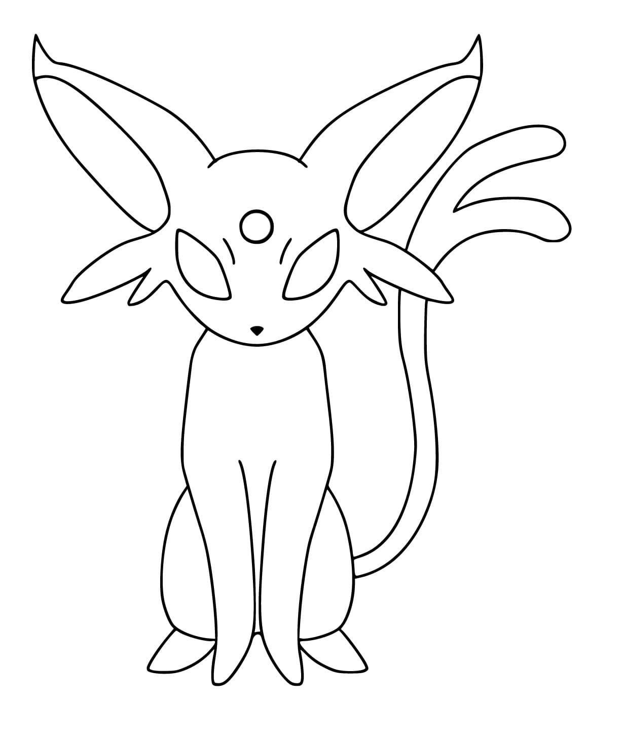 Målarbild Espeon i utskriftsformat