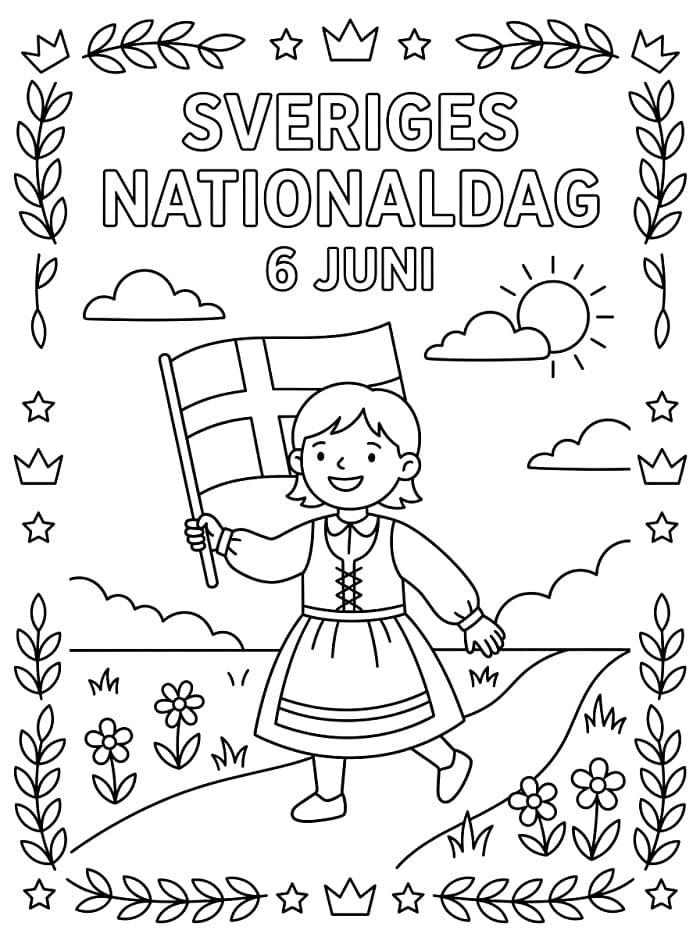 Målarbild Fantastisk Sveriges nationaldag