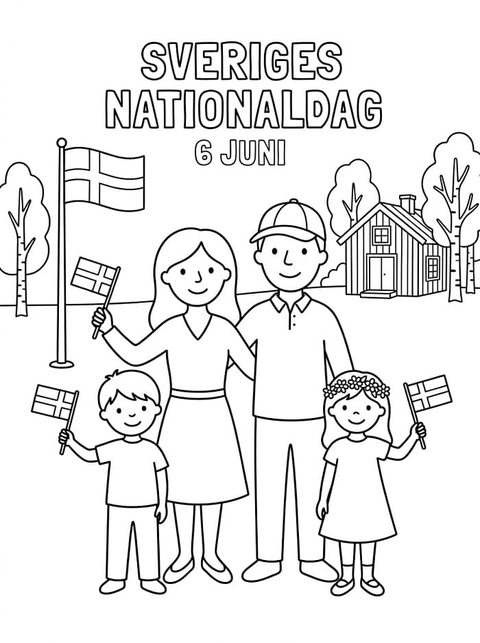 Målarbild Fira Sveriges nationaldag