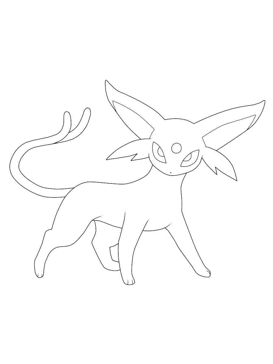 Målarbild Gratis utskrivbar Espeon