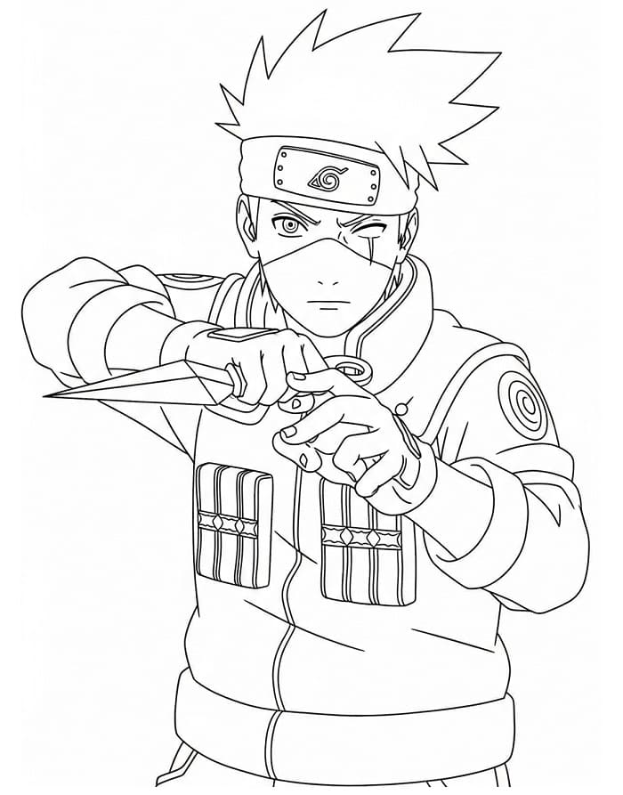 Målarbild Kakashi Hatake att skriva ut