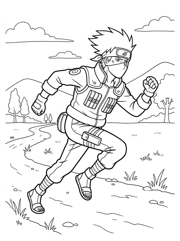Målarbild Kakashi Hatake från animen Naruto
