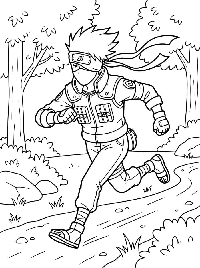 Målarbild Kakashi Hatake i Naruto